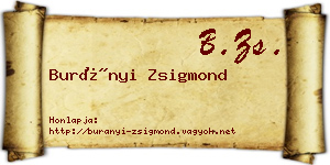 Burányi Zsigmond névjegykártya